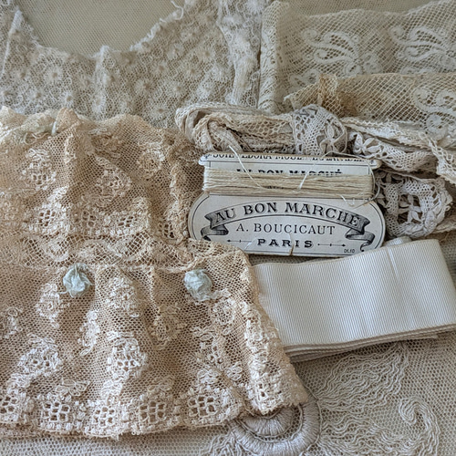 フランスアンティーク メルスリーセット Écru レース Mon Atelier 