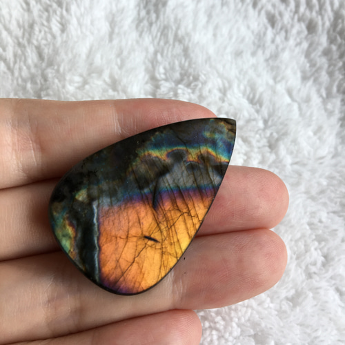 レアカラー ラブラドライト ルース ドロップ型 天然石 天然石