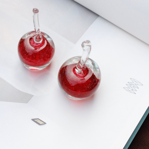 glass cherry リングホルダー ギフト プレゼント ガラス 赤色