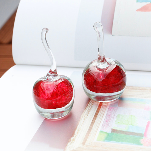 ꫛꫀꪝ✧‧˚「Rose」薔薇＆ピンキーリング　シーグラスアート　赤　レアカラー 🌹ローズリング 赤薔薇の通販 by メイメイ's shop｜ラクマ
