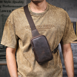 け*ん様 ハンドメイド　ボディバッグ　本革　クリーマー　特大　ブラウン　新品　1 imgrc0088936414.jpg