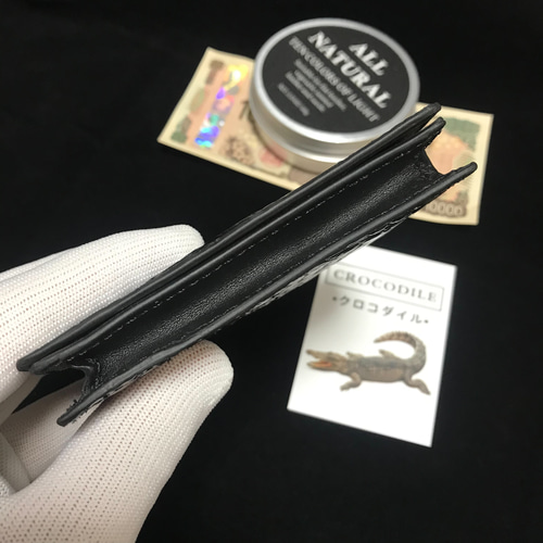 【新品同様・極美品】ヴィンテージ 鰐革 クロコダイル カードケース 名刺入れ クロコダイル 名刺入れ 40枚収納 薄型 本革 メンズ カードケース