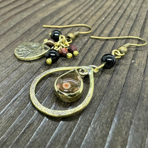 オーシャンジャスパーNo.31（ピアスorイヤリング） ピアス（フック 