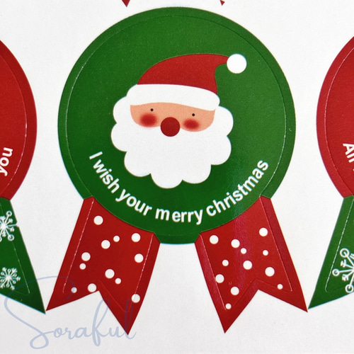 40枚】クリスマス ステッカー シール サンタ 40枚（8枚x5シート