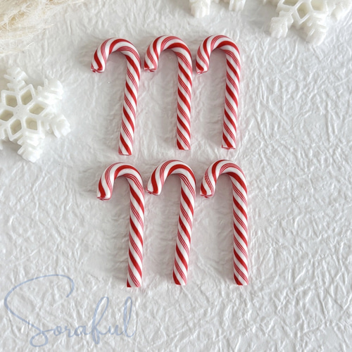 4個】キャンディーケーン クリスマス キャンディケイン【デコパーツ】D