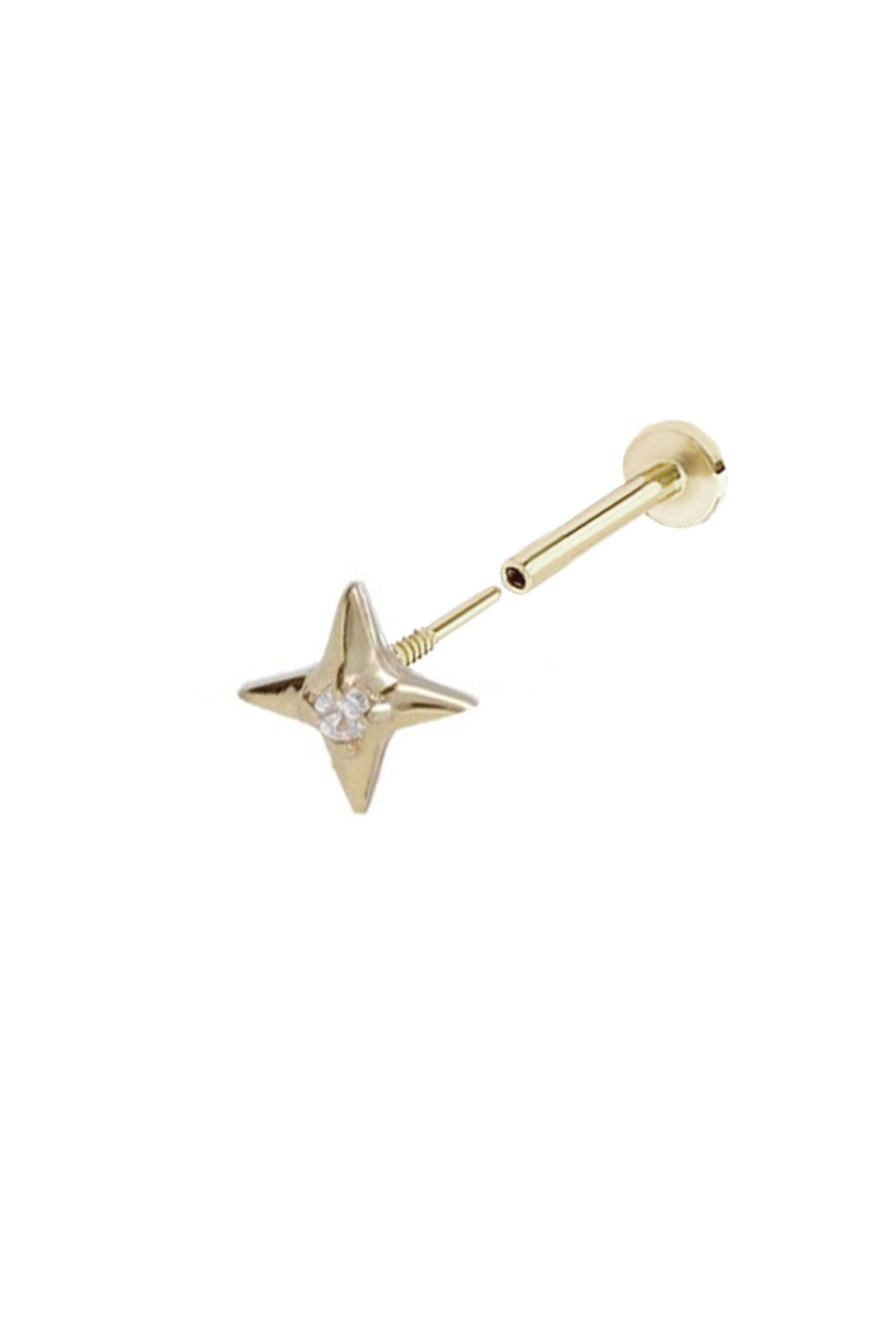 14K金 ゴールド 星 ヘリックス 軟骨 アンチトラガス インナーコンク イヤリング ピアス ラブレット