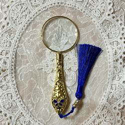 ジュエリールーペ　おしゃれ　ルーペ　エレガント　拡大鏡　アンティーク　ビジュー  パール　ハンドルーペ　金色　銀色 7枚目の画像