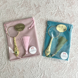 ジュエリールーペ　おしゃれ　ルーペ　エレガント　拡大鏡　アンティーク　ビジュー  パール　ハンドルーペ　金色　銀色 9枚目の画像