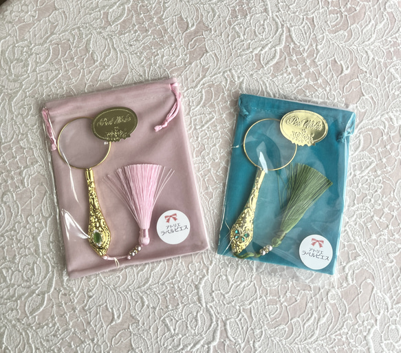 ジュエリールーペ　おしゃれ　ルーペ　エレガント　拡大鏡　アンティーク　ビジュー  パール　ハンドルーペ　金色　銀色 9枚目の画像