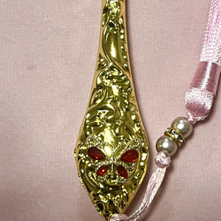 ジュエリールーペ　おしゃれ　ルーペ　エレガント　拡大鏡　アンティーク　ビジュー  パール　ハンドルーペ　金色　銀色 8枚目の画像