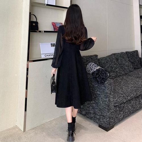 大きいサイズ レディース ワンピース　モノトーン　春 秋冬 新品 長袖 GOLDJAPAN 大きいサイズ レディース ワンピース ロング 長袖