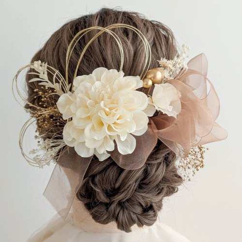 髪飾り ドライフラワー リボン 水引 成人式 卒業式 結婚式 七五三