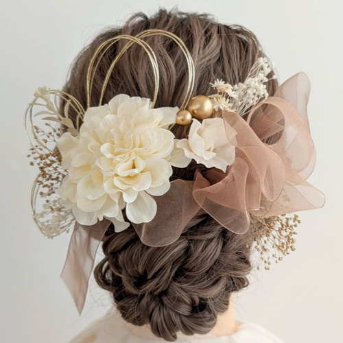 髪飾り ドライフラワー リボン 水引 成人式 卒業式 結婚式 七五三