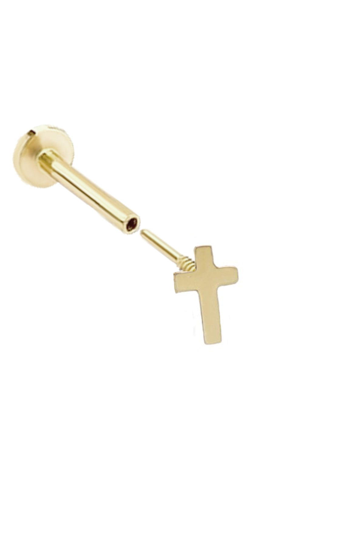 14K金 ゴールド 十字架 ヘリックス 軟骨 アンチトラガス インナーコンク イヤリング ピアス ラブレット