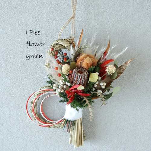 【受注生産】クリスマススワッグ　しめ縄　お正月飾り 受注生産】2wey クリスマススワッグしめ縄お正月飾りドライフラワー