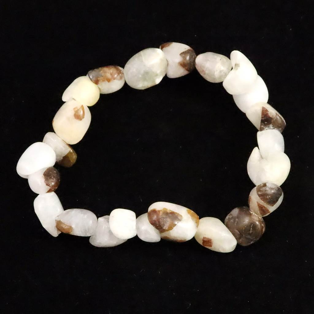 グリーンランド産クリオライト 氷晶石  8mm幅タンブル ブレスレット 23.2g #70916