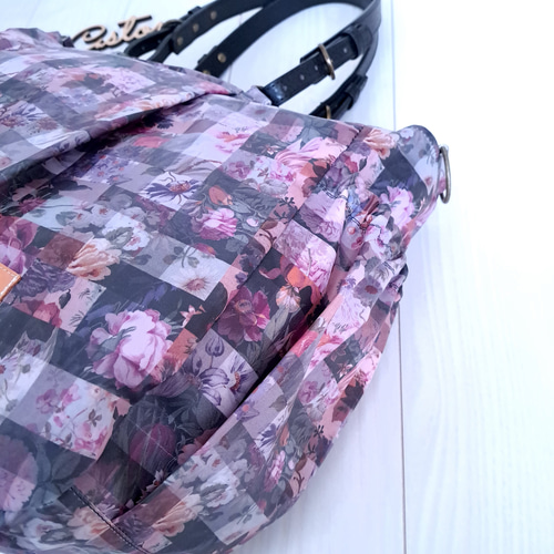 new！！通勤バッグ アーカイブギンガムパープル ハンドメイド リバティ 