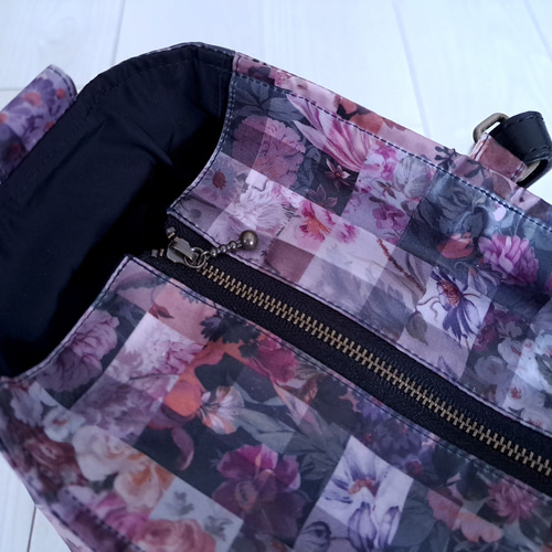 new！！通勤バッグ アーカイブギンガムパープル ハンドメイド リバティ 