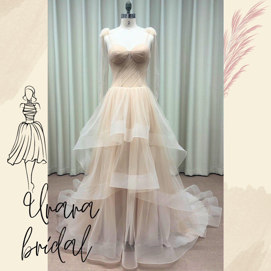 カラードレス　リボン　二次会　ドレス