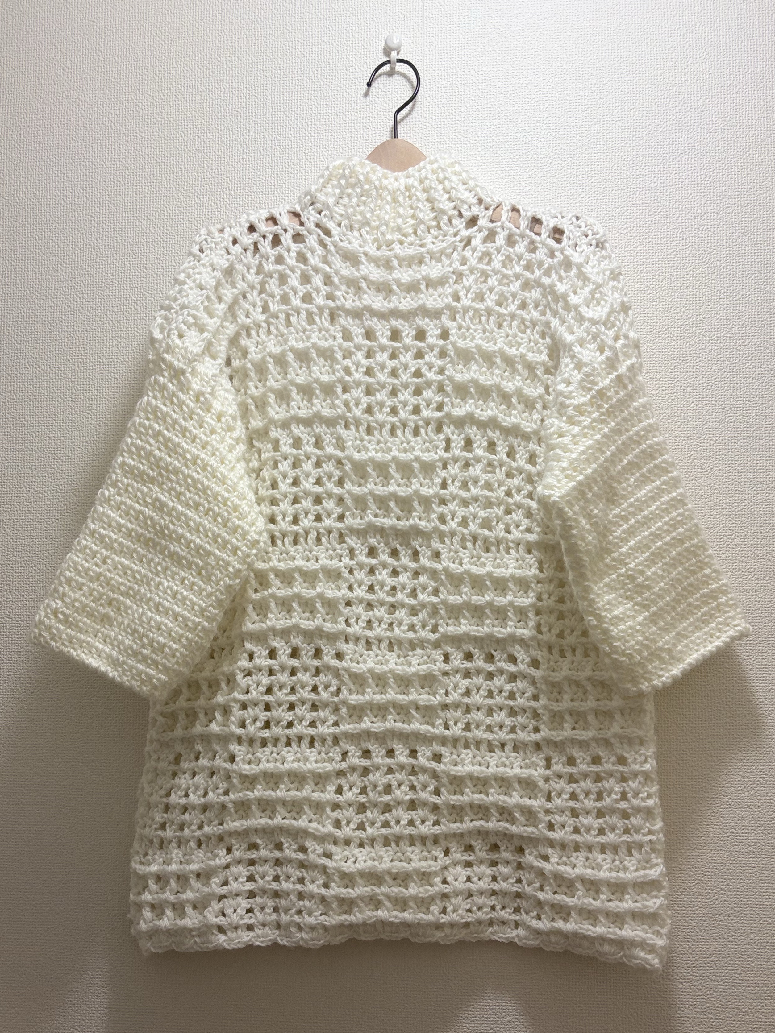 ☆handmade☆手編み ホワイト チュニックセーター