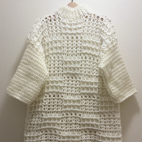 ☆handmade☆手編み ホワイト チュニックセーター ニット・セーター 