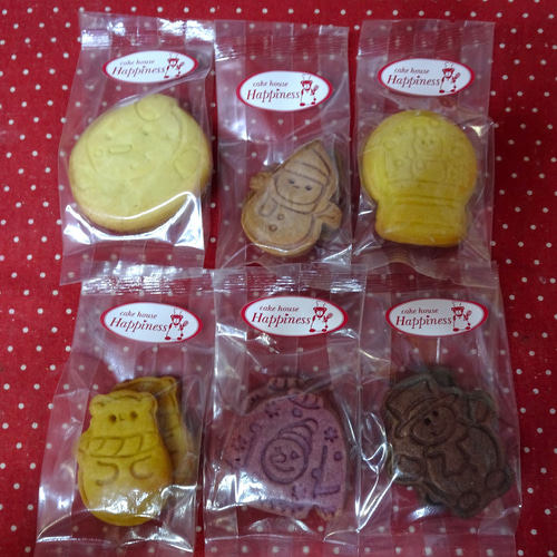 スノーマンの貼り箱にスノーマンのクッキー6種類詰め合わせ