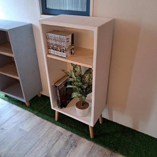 漆喰調ホワイトラック（サイズ変更可） 本棚・絵本棚・マガジンラック