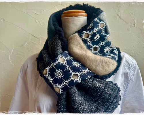 ミナペルホネン khadi&co希少1点物手織り手作業ストール カディアン