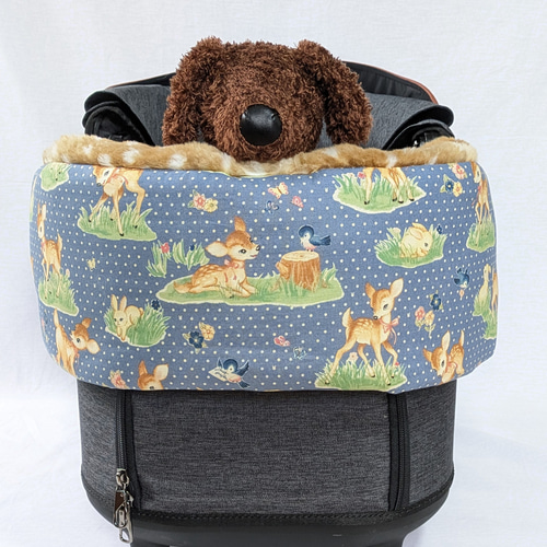 子鹿とうさぎフェイクファー♪ペットカートクッション(あごのせ