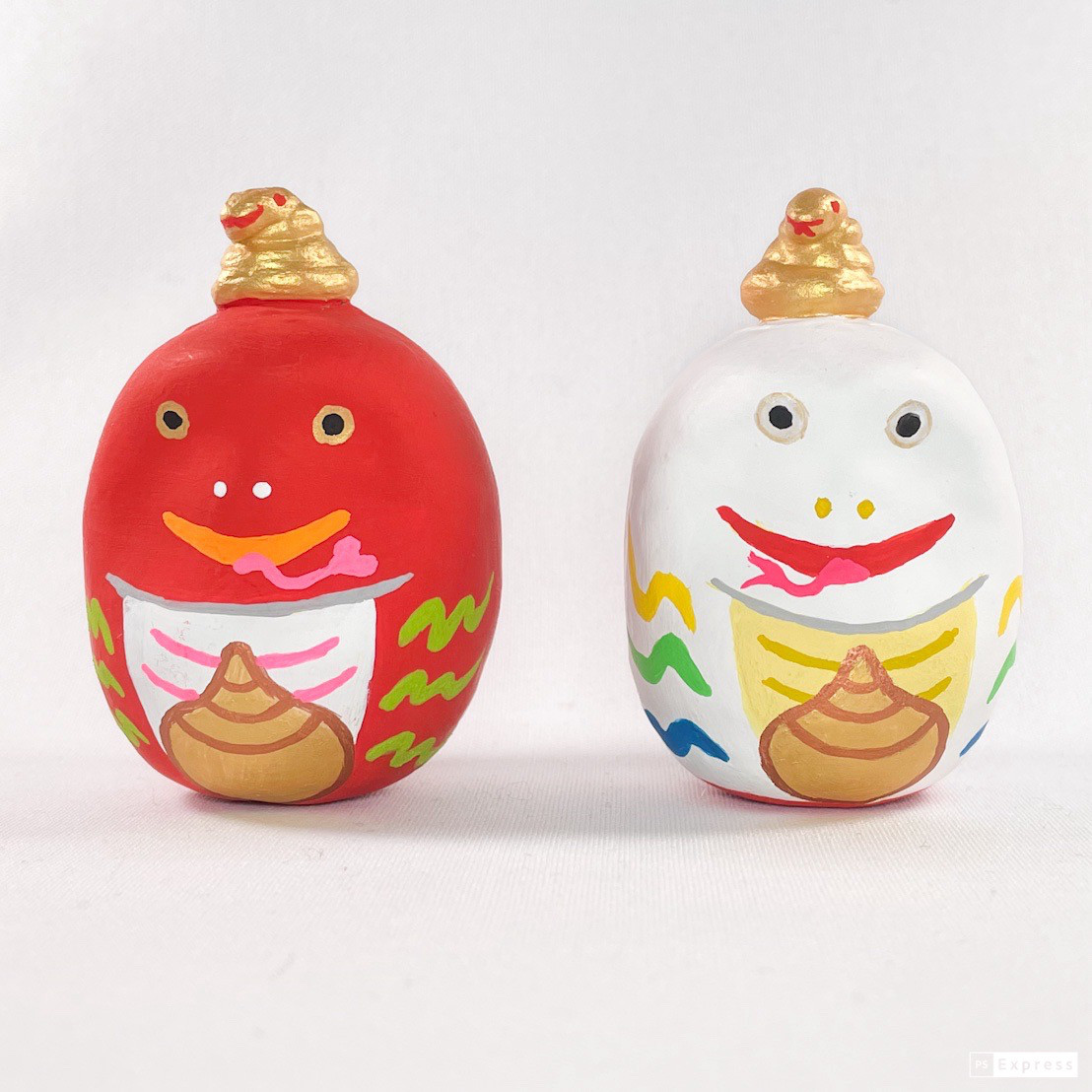 【Creema限定】干支だるま　招運 巳 (紅白) セット｜アート だるま 干支小物 縁起物