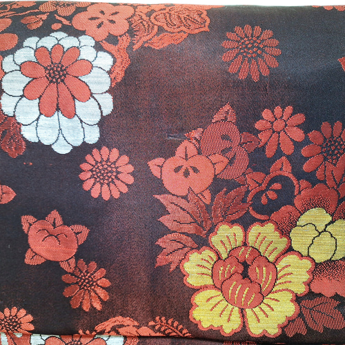 楽天市場】アンティーク 名古屋帯 檜扇に百花模様 刺繍 繻子