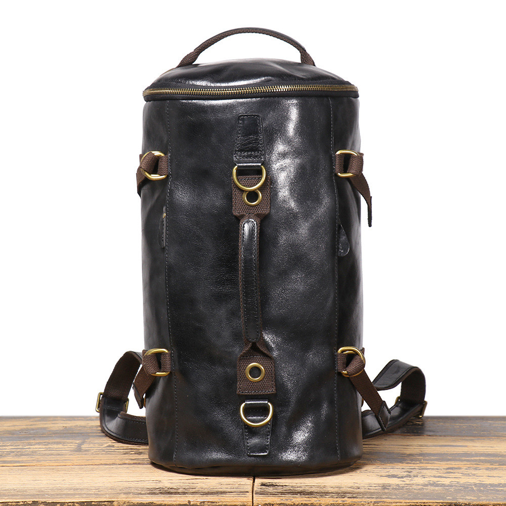 3wayオリジナルファンマ革ショルダーバッグメンズレトロ本革大容量トラベルバッグヘッド層牛革機関車リュックサック 14,175円