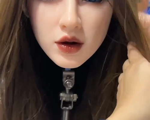 リアルドールヘッド 軟質シリコンヘッド リアルガール 口可動 ウィッグ