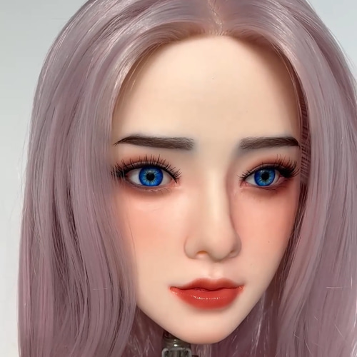 リアルドールヘッド 軟質シリコンヘッド リアルガール 口可動 ウィッグ