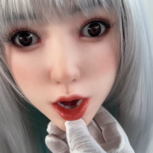 リアルドールヘッド 軟質シリコンヘッド リアルガール 口可動 ウィッグ