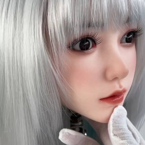 リアルドールヘッド 軟質シリコンヘッド リアルガール 口可動