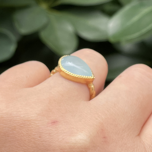 アクアマリン　シルバーリング　ジャイプール製 16号 虹入り大粒ナチュラルアクアマリン シルバーリング | Le Papillon