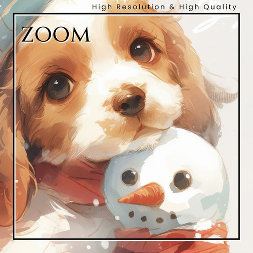 雪犬戯舞 - アメリカンコッカースパニエル犬 No.2】ジークレー版画＊名