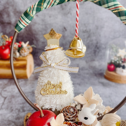 どんぐりアート♡ふくろう森のクリスマス　風船添えオブジェ♡ どんぐりアート♡ふくろう森のクリスマス 風船添えオブジェ♡