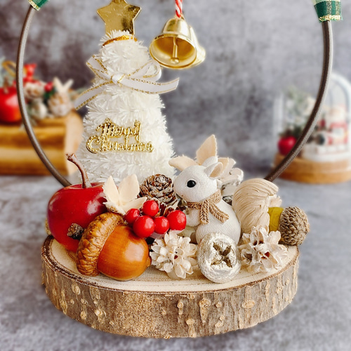 Happy Christmas 森のクリスマス 冬限定 オブジェ アートフラワー