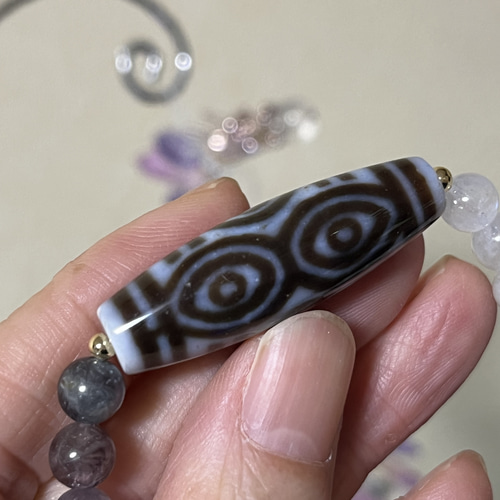 守護ꯁꯧ白龍眼天珠陰陽ブレスレット(*¯︶¯♥) ブレスレット