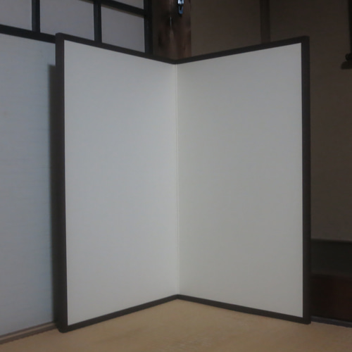 枕屏風 二枚折れ屏風 鳥の子白張り その他インテリア雑貨 表具 月徳堂