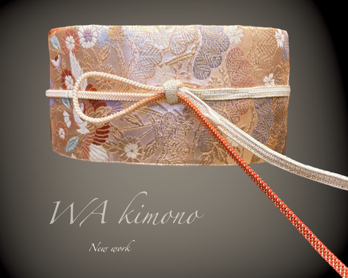 ウエスト 65〜95cm 刺繍 煌めくサッシュベルト 帯ベルト 帯リメイク