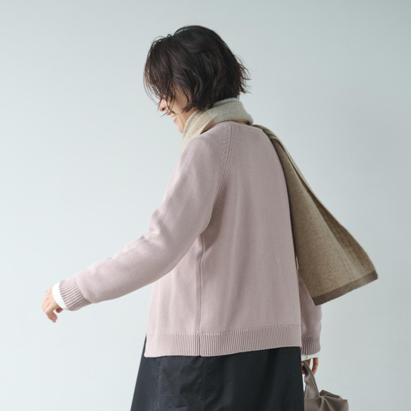 ★即納★コーデに華やかさをプラスしてくれる　花のサークル刺繍カーディガン　コットン100％　淡いピンク　241030-3 5枚目の画像