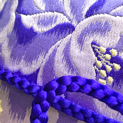 ウエスト 65〜95cm 紫花刺繍 サッシュベルト 帯ベルト 帯
