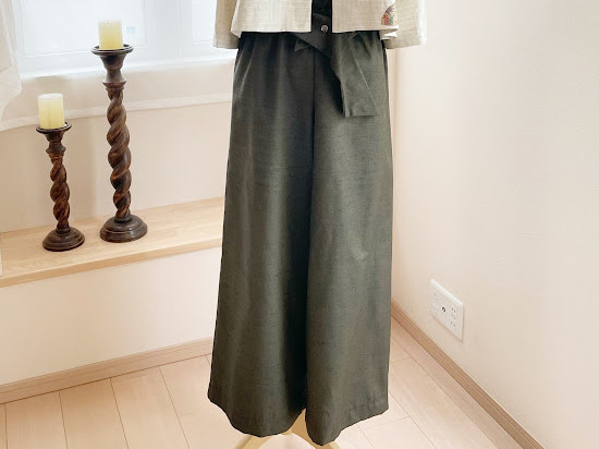 着物リメイクセミオーダー（ベルト付きワイドパンツ）