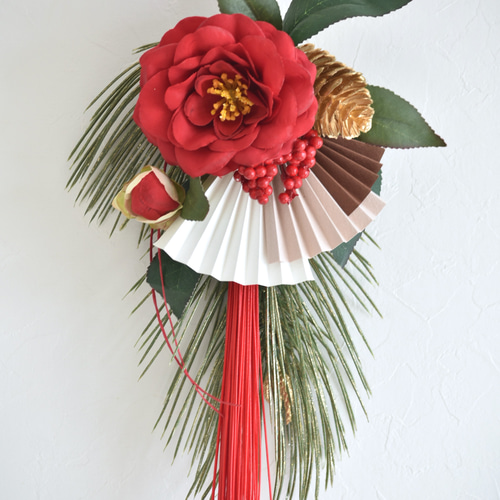 お正月飾りスワッグアーティフィシャルフラワー