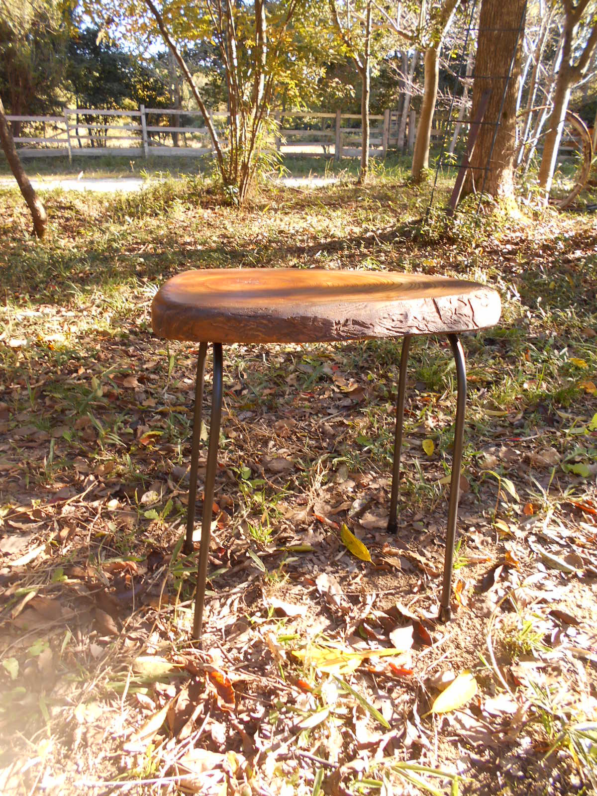 けやき　サイドテーブル　11-08　（高さ50㎝　高さ変更可能）