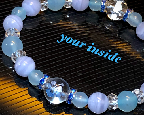 ♥️天然石ピアス♥️No.64★730円★ブルーレースアゲートハイビスカス彫刻 フラワー ブルー彫り 水晶 ブルーレースアゲート 天然石