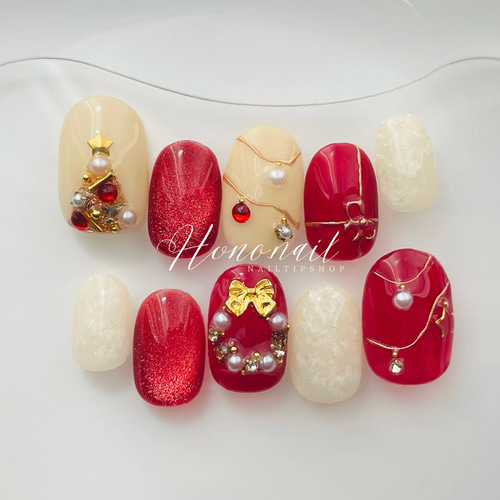 クリスマスネイルチップ ネイルチップ（つけ爪） hono.nail 通販